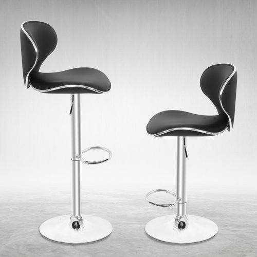 Orren Ellis Martineau Swivel Adjustable Height Bar Stool & Reviews Wayfair